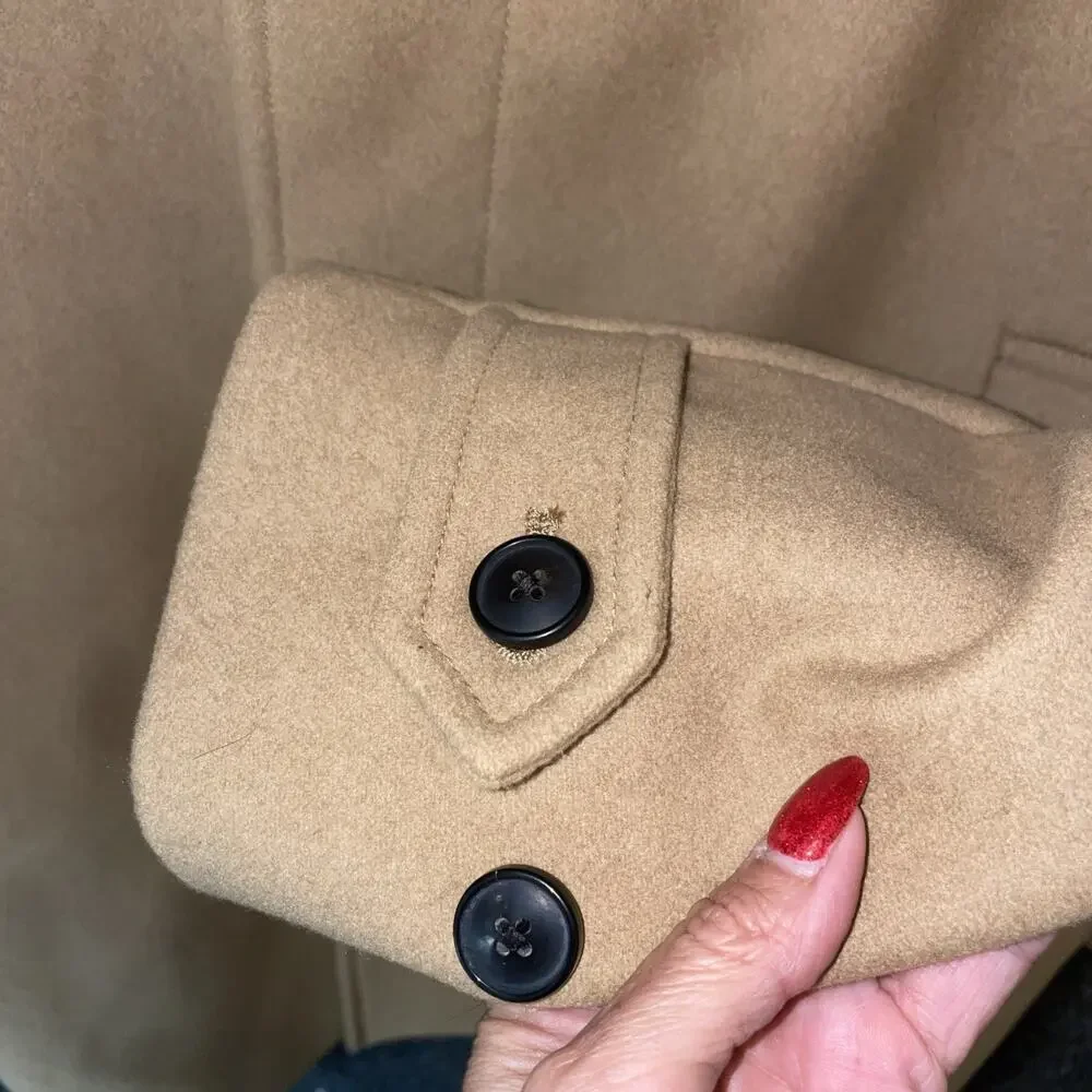 Banana Republic Men’s Brown Italian Wool XXLT Trench Coat Italian Melton Wool